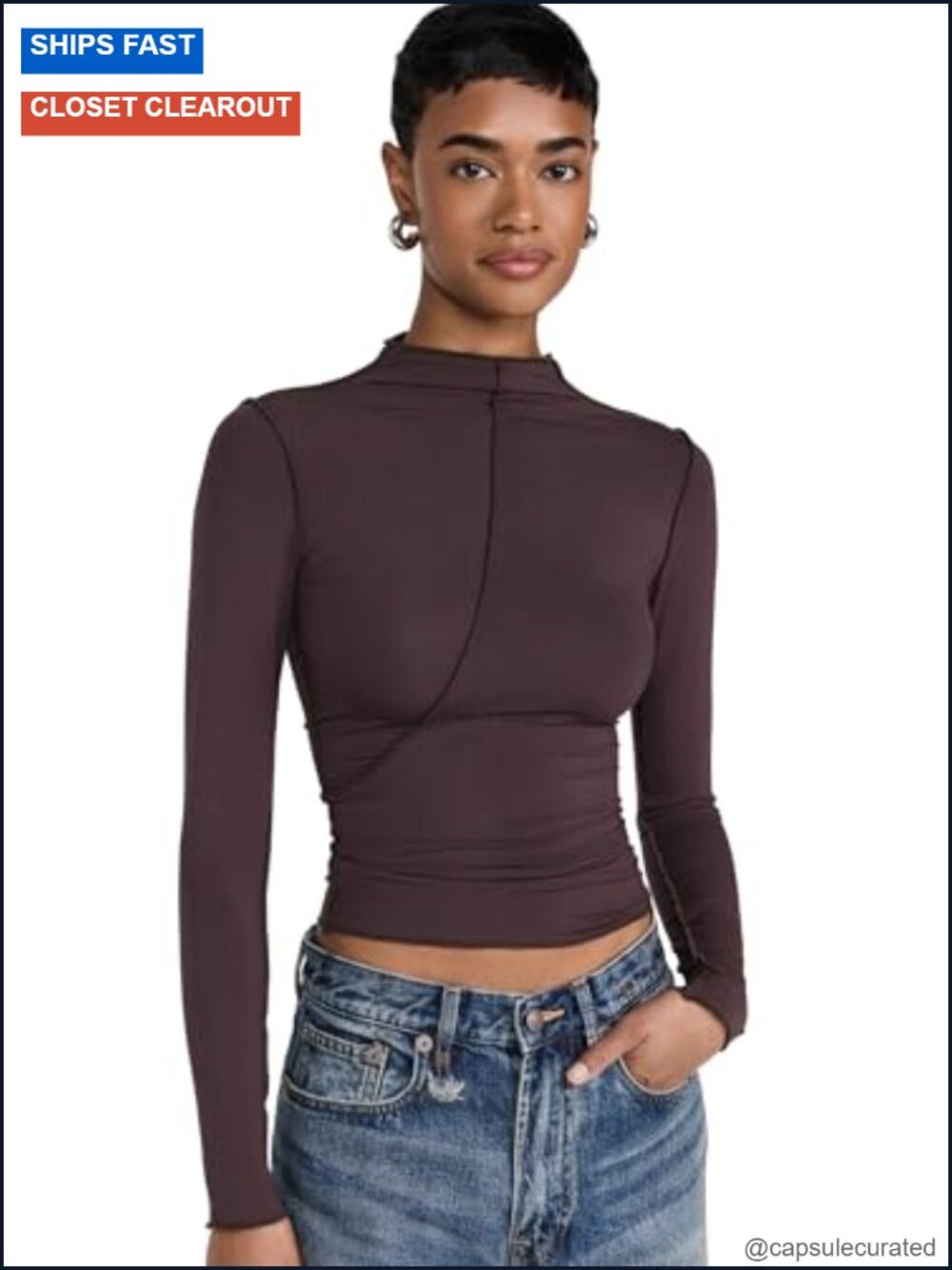 Women's Zane Long Sleeve Mock Neck Turtleneck Top - Modal Spandex